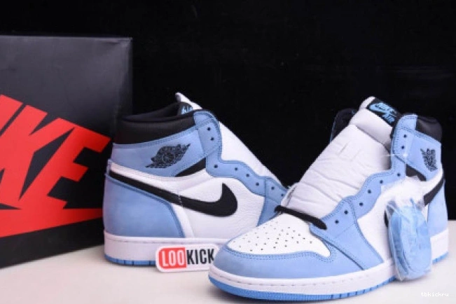 Rep TBkick BLUE 555088-134 AIR UNIVERSITY JORDAN 1 BLACK RETRO HIGH WHITE 0809